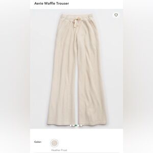 Aerie Heather Frost Waffle Trousers Medium